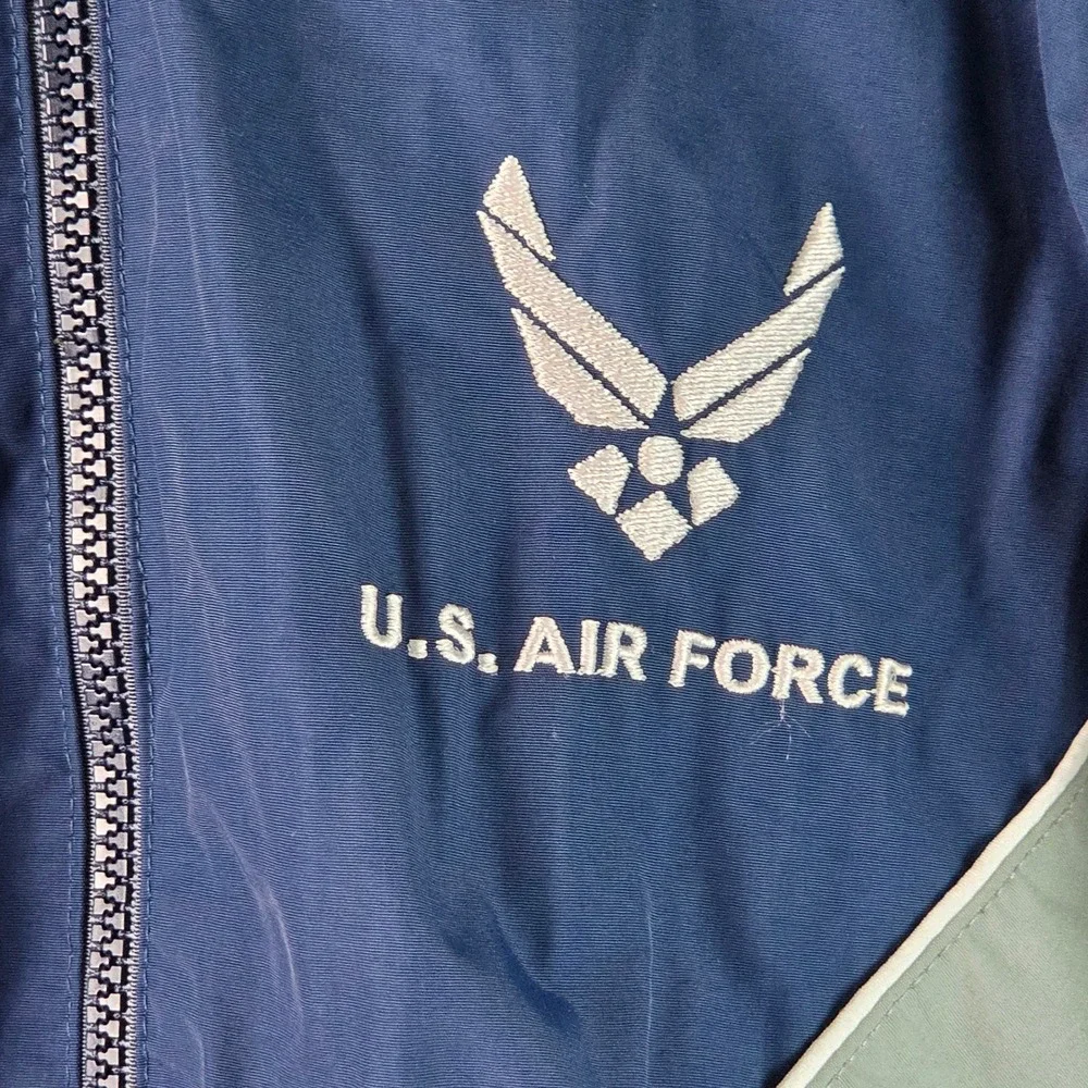 Skilcraft US Air Force PT Jacket Mens XL Blue Excellent Reflective Windbreaker